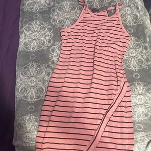 Pink and Black Stripped Dress